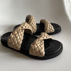 Alias Mae Soleis Twist Braided Strap Flat Sandals Natural Beige Size 6.5/7?